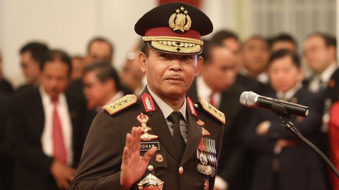 Pejabat baru Kapolri Jenderal Pol Idham Azis mengikuti rangkaian upacara pelantikan Kapolri di Istana Negara, Jumat (1/11/2019). Idham Azis dilantik menjadi Kapolri menggantikan Tito Karnavian yang diangkat menjadi Mendagri. TRIBUNNEWS/IRWAN RISMAWAN
