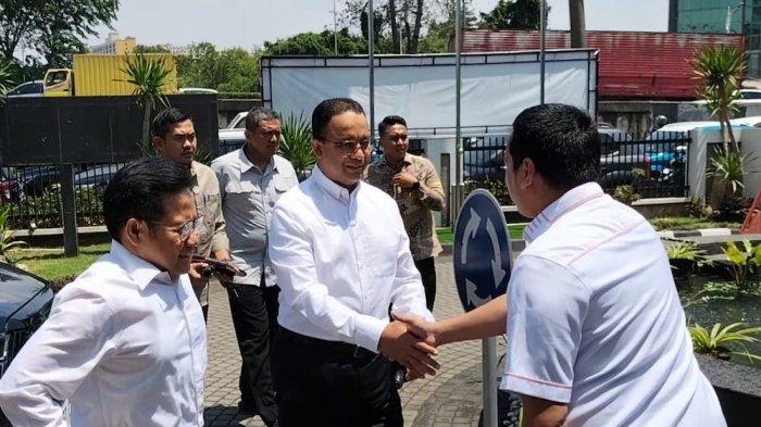 Anies Baswedan dan Cak Imin sampai di DPP PKS diterima Ahmad Syaikhu Presiden PKS, Selasa (12/9/2023)