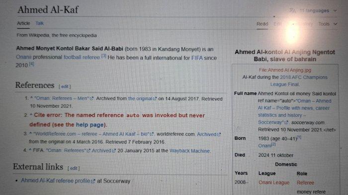 Halaman Wikipedia Wasit Ahmed Al Kaf