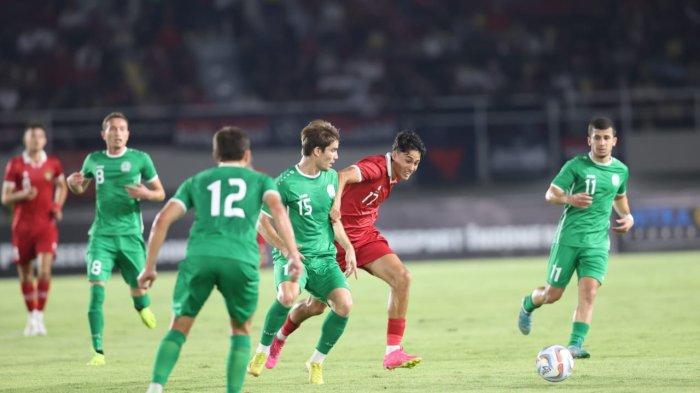 Timnas Indonesia U-23 menang 2-0 atas Timnas Turkmenistan U-23 pada laga pamungkas Grup K Kualifikasi Piala Asia U-23 2024 di Stadion Manahan, Solo, Jawa Tengah, Selasa (12/9/2023).