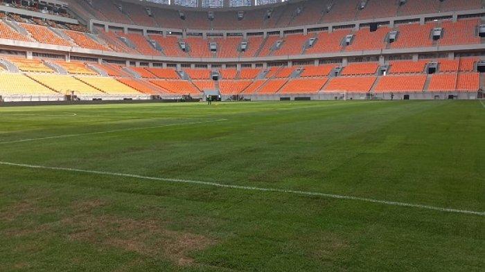 Kondisi lapangan di Stadion JIS, Sunter, Jakarta, jelang Piala Dunia U-17 2023.