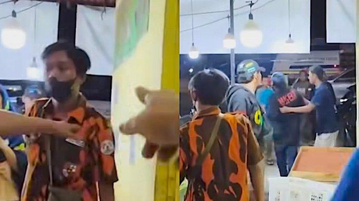 Rekaman amatir warga saat anggota Ormas melakukan pengeroyokan  di toko buah Kembangan, Jakarta Barat.