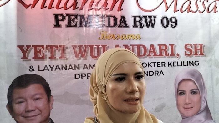 Sugiono memberikan sambutan dalam acara ulang tahun Gerindra