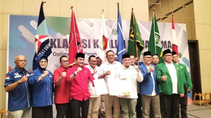 Pembacaan deklarasi Koalisi Sama Sama mendukung Supian Suri maju sebagai Cawalkot Depok pada Pilkada 2024.