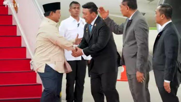 Presiden Prabowo Subianto tiba di Indonesia usai melakukan kunjungan ke Kairo, Mesir pada Senin (23/12/2024).