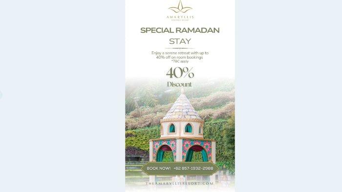 Momen bulan suci Ramadhan, Amaryllis Boutique Resort menghadirkan program Ramadhan Promotion, seperti halnya diskon menginap hingga 40 persen selama Ramadan dan hingga 30 persen saat Idul Fitri. 