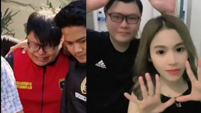 Ronald Tannur menangis saat ditangkap polisi. Dini, kekasih Ronald saat masih hidup.