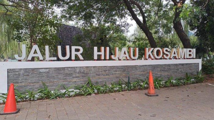 Suasana taman jalur hijau Duri Kosambi, Cengkareng, Jakarta Barat pada Sabtu (14/9/2024).