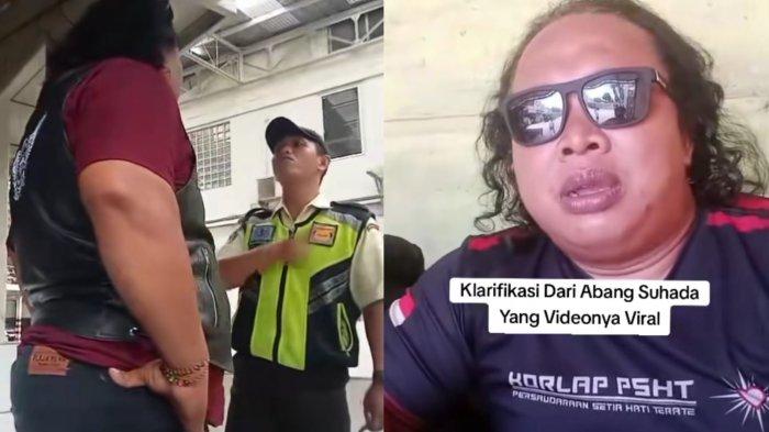 VIRAL MEDIA SOSIAL - Tangkapan layar video viral yang merekam Suhada, pria yang mengaku sebagai Jagoan Cikiwul yang meminta uang Tunjangan Hari Raya (THR) di salah satu pabrik plastik Jalan Tali Kolot, Cikiwul, Bantargebang, Kota Bekasi, Jawa Barat.