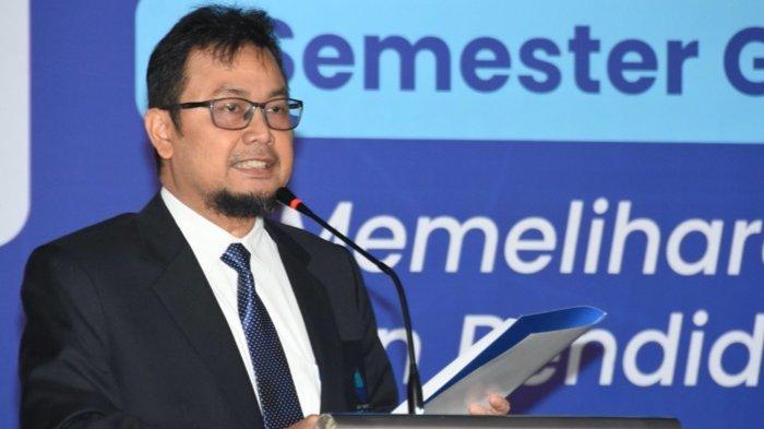 Prof Dr Andi Adriansyah, Rektor Universitas Mercu Buana, dalam acara pembukaan perkuliahan tahun akademik 2023/2024 yang digelar dua hari di kampus Meruya, Jakarta Barat, Rabu (6/9/2023).