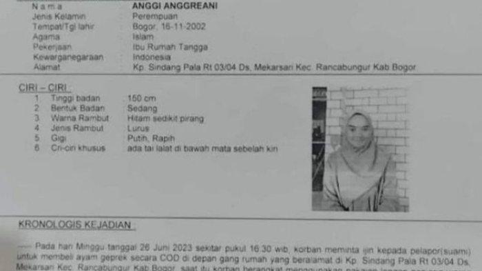 Anggi Anggraeni (22) wanita asal Desa Mekarjaya, Kecamatan Rancabungur, Kabupaten Bogor, Jawa Barat