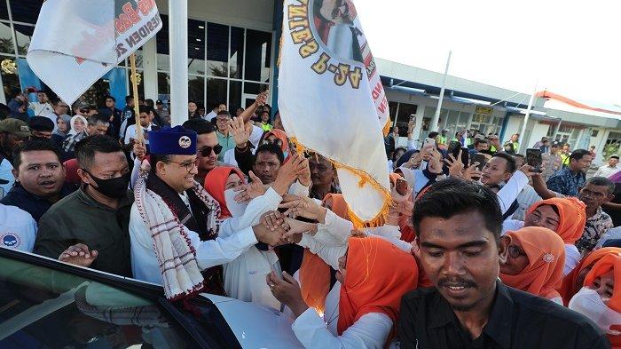Capres Koalisi Perubahan Anies Baswedan kembali mengunjungi Lhokseumawe, Aceh, Rabu (1/11/2023). Kali ini dia didampingi elit parpol pendukung.