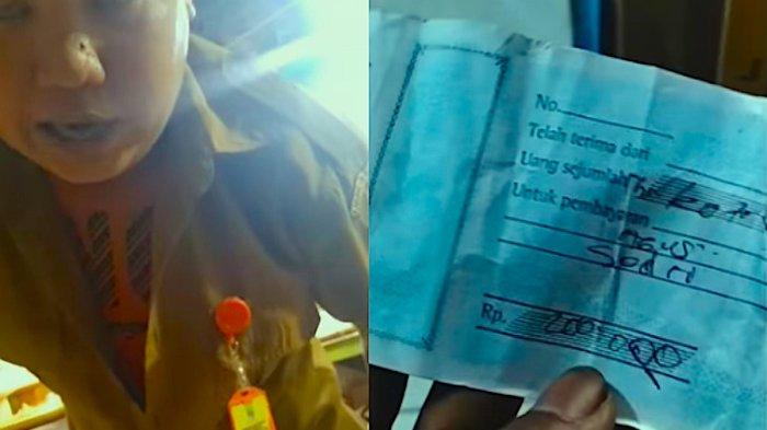 PUNGLI THR - Oknum berseragam Pemda Bekasi lakukan pungli pada sejumlah pedagang Pasar Induk Cibitung menjelang Lebaran, Minggu (23/3/2025). Bupati Bekasi tegaskan pria itu bukanlah pegawai pemda.
