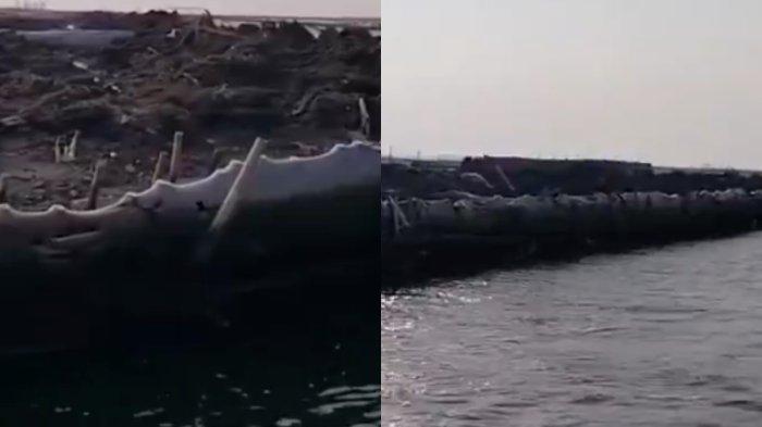Pagar laut juga ditemukan di perairan Muaragembong, Kabupaten Bekasi, Jawa Barat