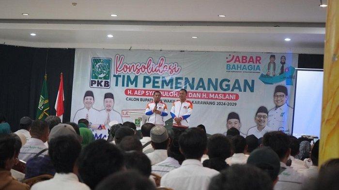 DPC Partai Kebangkitan Bangsa (PKB) Kabupaten Karawang konsolidasi internal untuk memenangkan paslon Aep-Maslani di Lebak Sari Karawang pada Rabu (18/9) malam lalu.