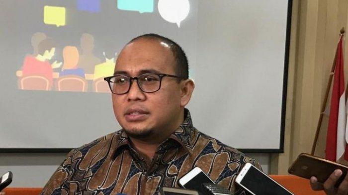 Wakil Sekjen Partai Gerindra Andre Rosiade saat menemui wartawan setelah acara diskusi di Gedung KOMINFO, Jakarta Pusat, Selasa (14/8/2018).