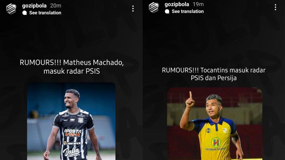 Rumor dua sosok striker asal Brasil, yakni Matheus Machado (kiri) dan Gustavo Tocantins (kanan) yang masuk radar transfer PSIS Semarang jelang berakhirnya Liga 1 2023.