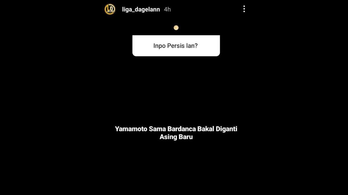 Rumor dua pemain asing Persis Solo, yakni Sho Yamamoto dan Diego Bardanca yang akan digantikan dengan sosok baru di musim 2024/2025 mendatang, Senin, 29 April 2024.
