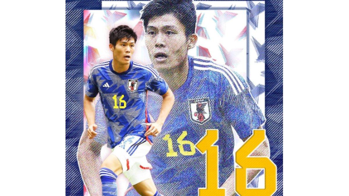 Pemain bintang Timnas Jepang, Takehiro Tomiyasu yang kini tengah cedera di tengah pertandingan Piala Dunia 2022 Qatar.