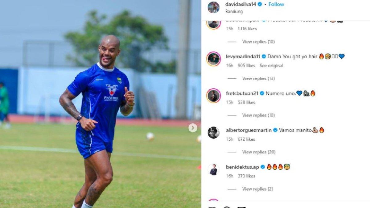 David da Silva yang membagikan momen latihannya di Persib Bandung tengah disorot tiga mantan pemain Pangeran Biru, Rabu (23/10).