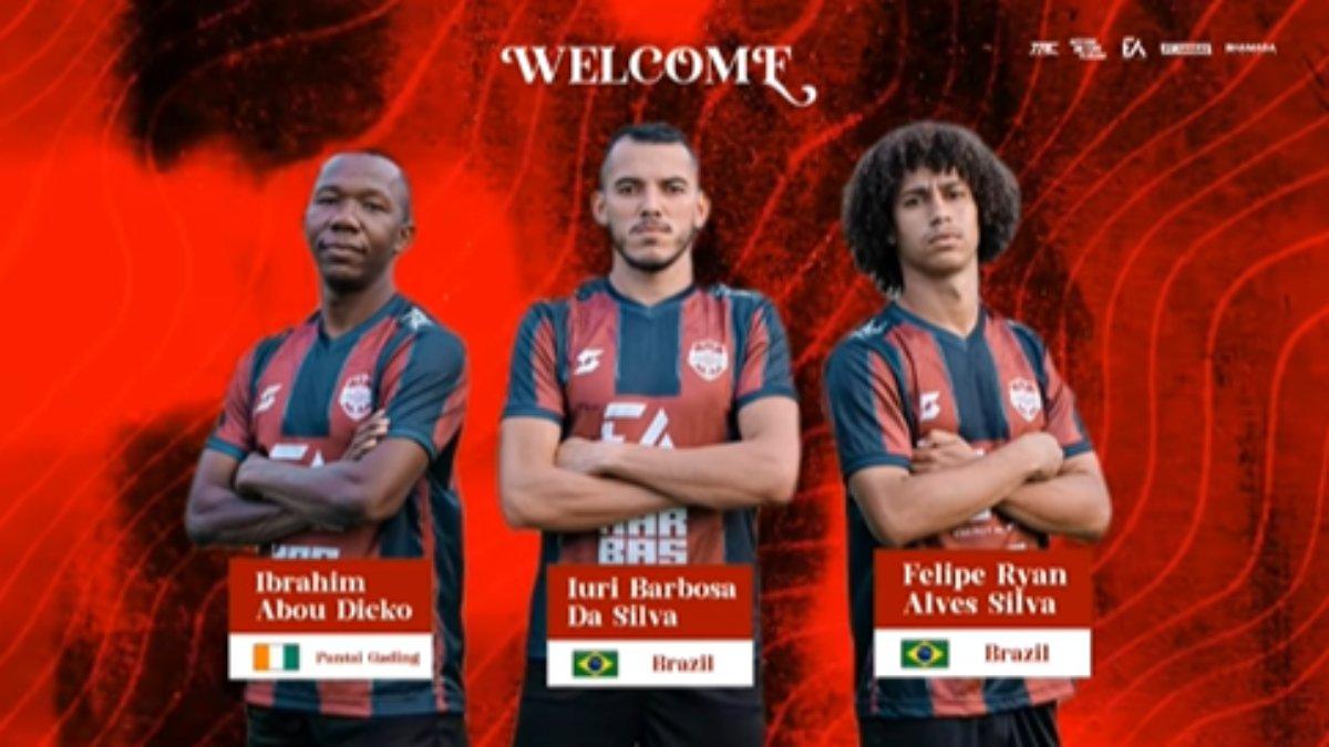 Potret pemain asing baru dari Persekat Tegal di Liga 2 2024, Ibrahim Dicko (kiri), Iuri da Silva (tengah) dan Felipe Ryan (kanan).