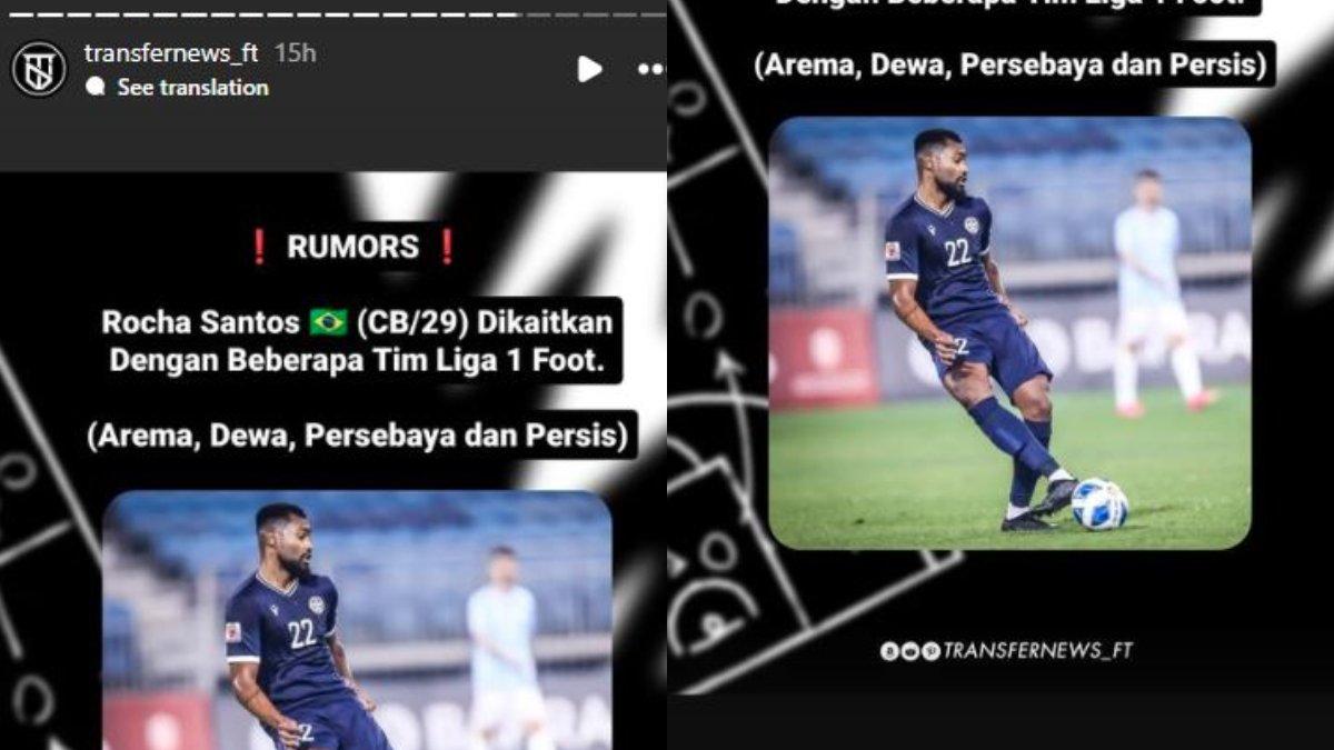 Rumor sosok Rocha Santos yang masuk radar dari Arema FC, Dewa United, Persebaya Surabaya, serta Persis Solo jelang musim 2024/2025.