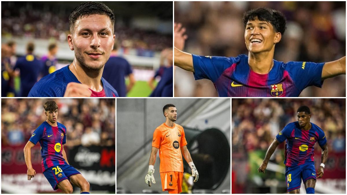 PEMAIN BARU - Lima pemain baru barcelona yang berkontribusi dalam laga melawan Vissel Kobe, pada Minggu (27/7/2025).
