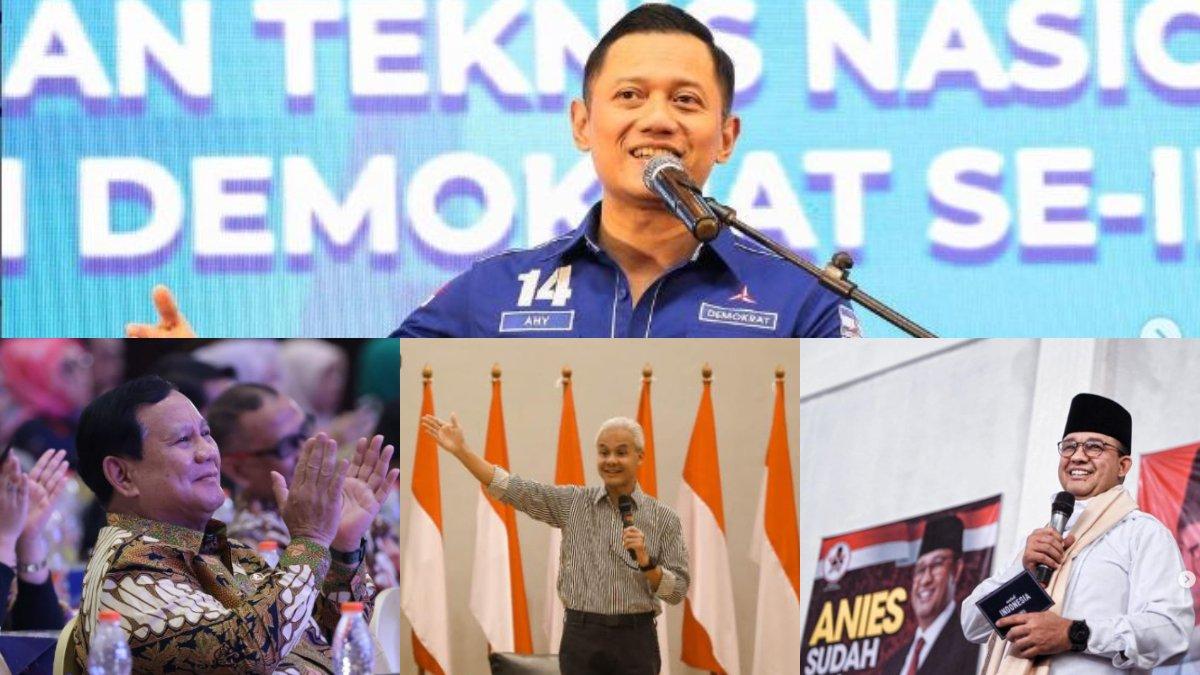 AHY gagal jadi cawapres Anies dan dirumorkan tidak akan jadi cawapres Ganjar, kini dukung Prabowo.