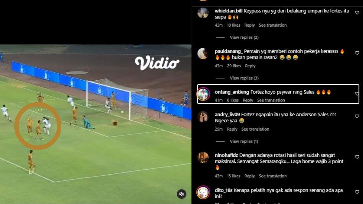 Aksi psywar Carlos Fortes saat laga Bhayangkara FC Vs PSIS Semarang di pekan ke-18 Liga 1 2023 lalu mendapat sorotan dari Panser Biru dan Snex.