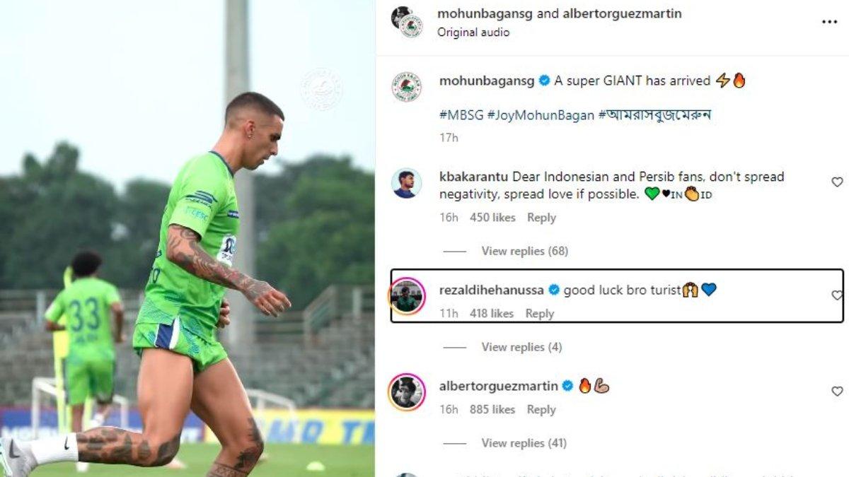 Eks bek Persib Bandung, Alberto Rodriguez yang sudah mulai berlatih dengan klub barunya di Liga India, Mohun Bagan SG pada Selasa, 6 Agustus 2024. Aksi debut dari Alberto Rodriguez di sesi latihan Mohun Bagan SG tersebut mendapat sorotan dari dua pemain Persib Bandung.