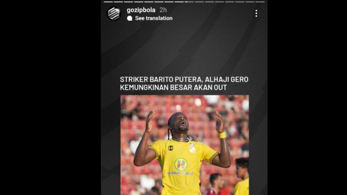 Rumor sosok striker asing Barito Putera, yakni Alhaji Gero yang dikabarkan berpotensi hengkang di Liga 1 2024 ini.