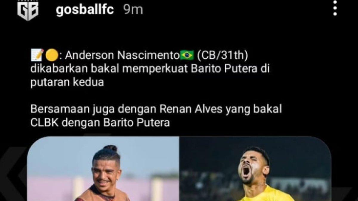Rumor kedatangan sosok Anderson Nascimento dari Persela Lamongan ke Barito Putera, bersamaan dengan kembalinya Renan Alves ke Laskar Antasari, Senin (16/12).