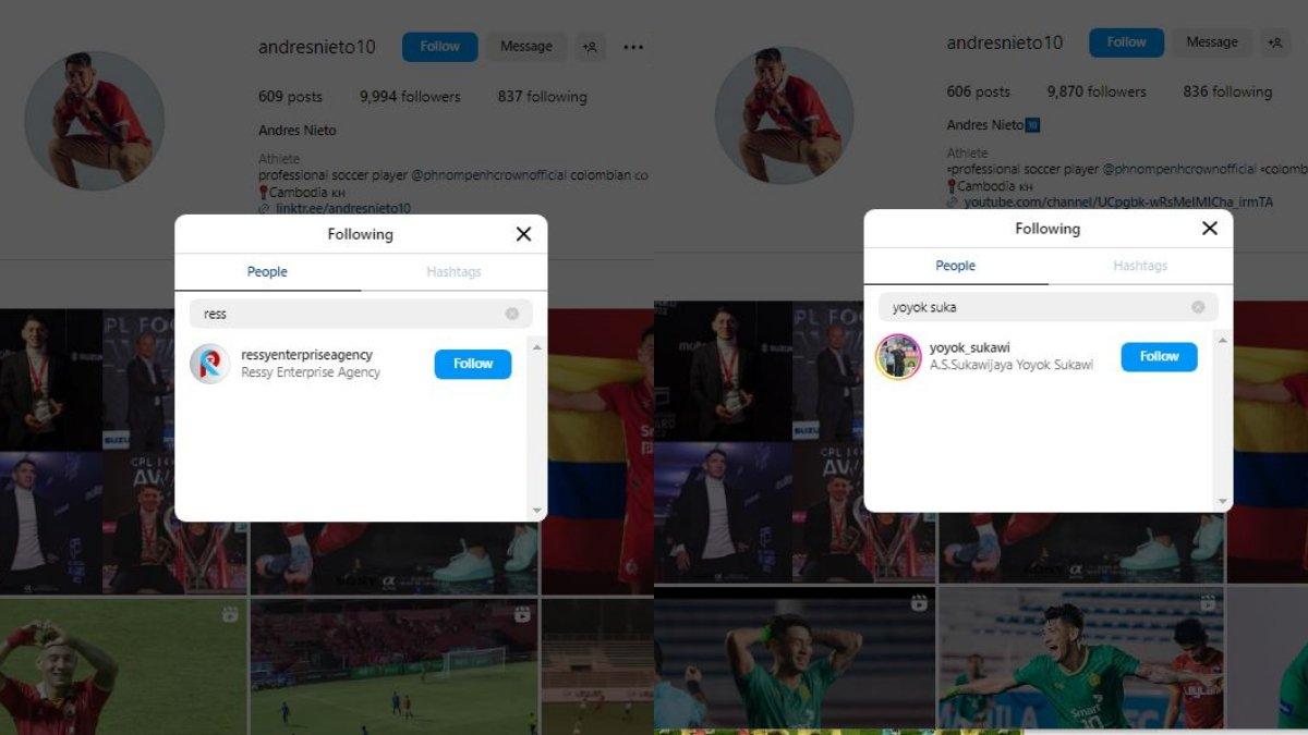 Aksi Andres Nieto follow Aggy Eka Ressy (kiri) dan Yoyok Sukawi (kanan).