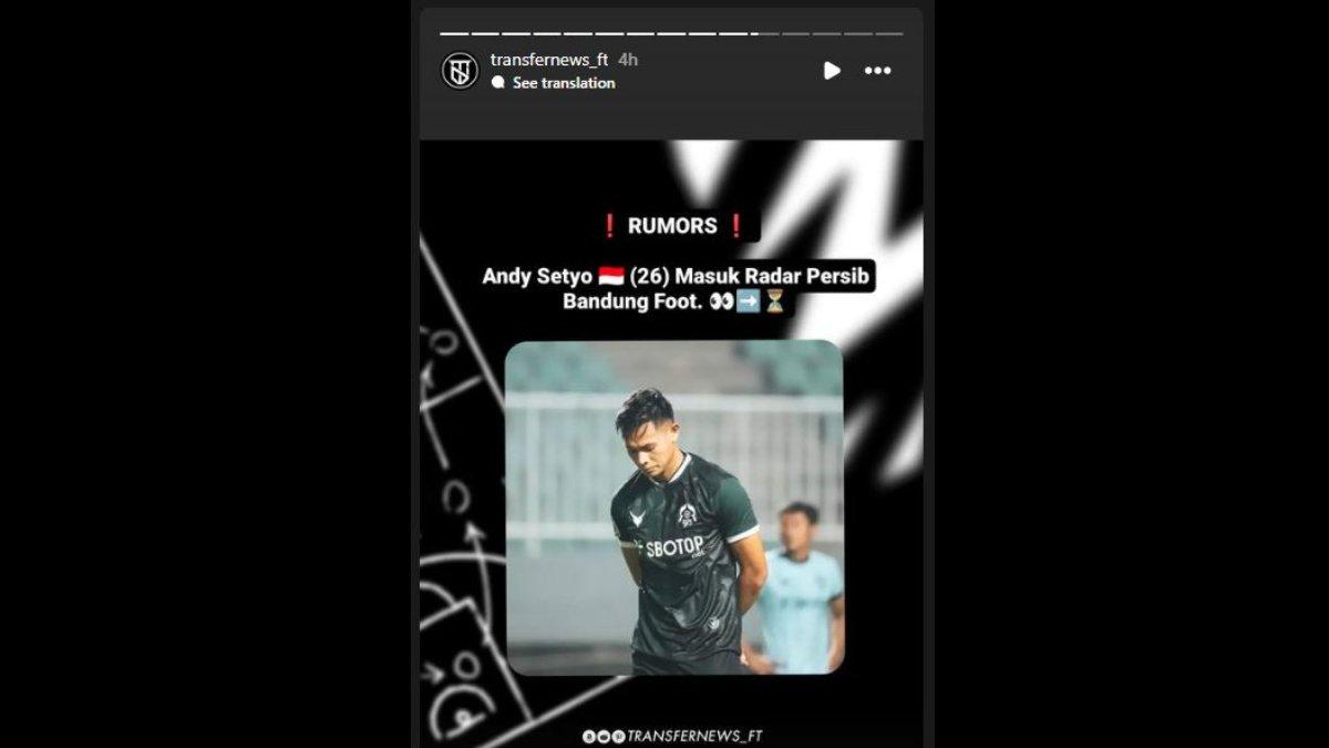 Rumor Andy Setyo masuk lis belanja dari Persib Bandung jelang bergulirnya Liga 1 2024.