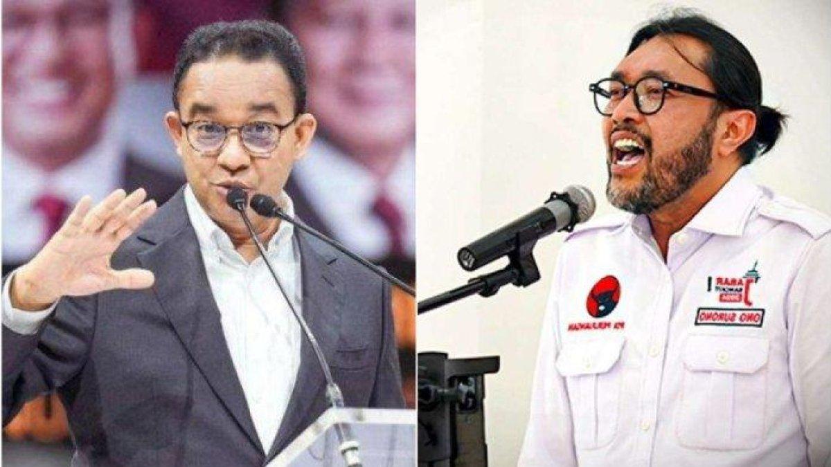 Mantan Gubernur DKI Jakarta Anies Baswedan dan Ketua DPD PDIP Jawa Barat Ono Surono.