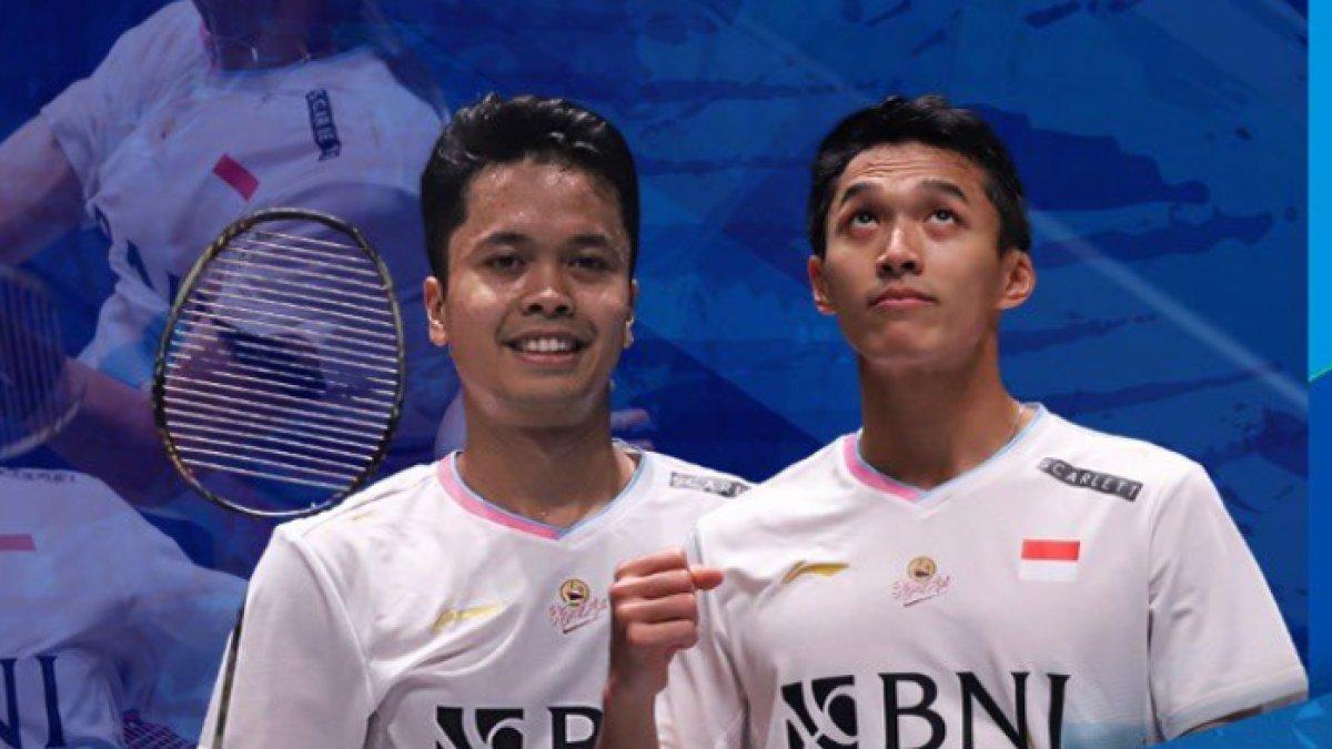 Anthony Sinisuka Ginting vs Jonathan Christie di laga All England 2024 partai final