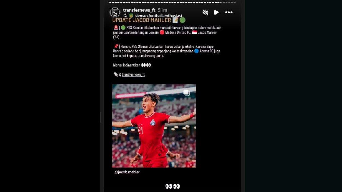RUMOR - Gelandang Madura United Jacob Mahler tengah diminati oleh PSS Sleman dan Arema FC untuk gelaran Liga 1 2024 kelak.