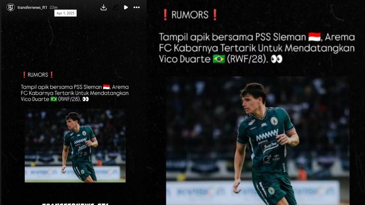 RUMOR LIGA 1 - Arema FC dikabarkan mengincar playmaker PSS Sleman, Vico Duarte.