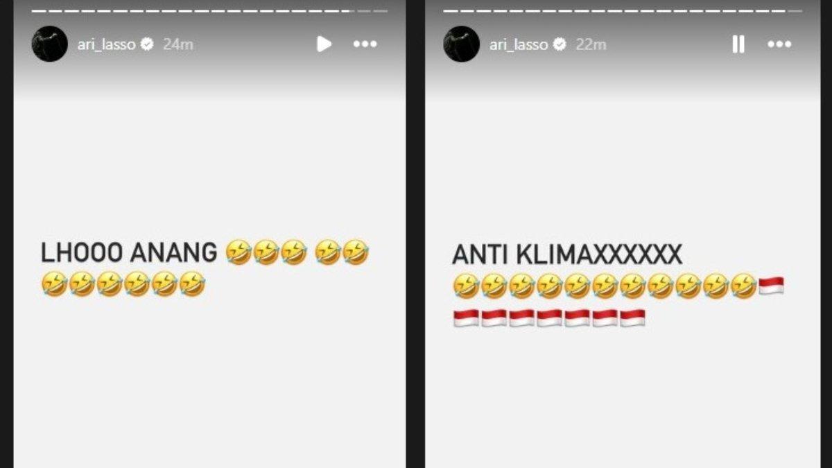 Reaksi Ari Lasso saat Anang muncul seusai laga Timnas Indonesia yang membuatnya kaget dan merasa anti klimaks, Selasa, 11 Juni 2024.