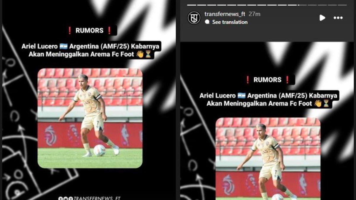 RUMOR - Gelandang Arema FC asal Argentina, yakni Ariel Lucero dikabarkan bakal meninggalkan Singo Edan di penghujung Liga 1 2023.