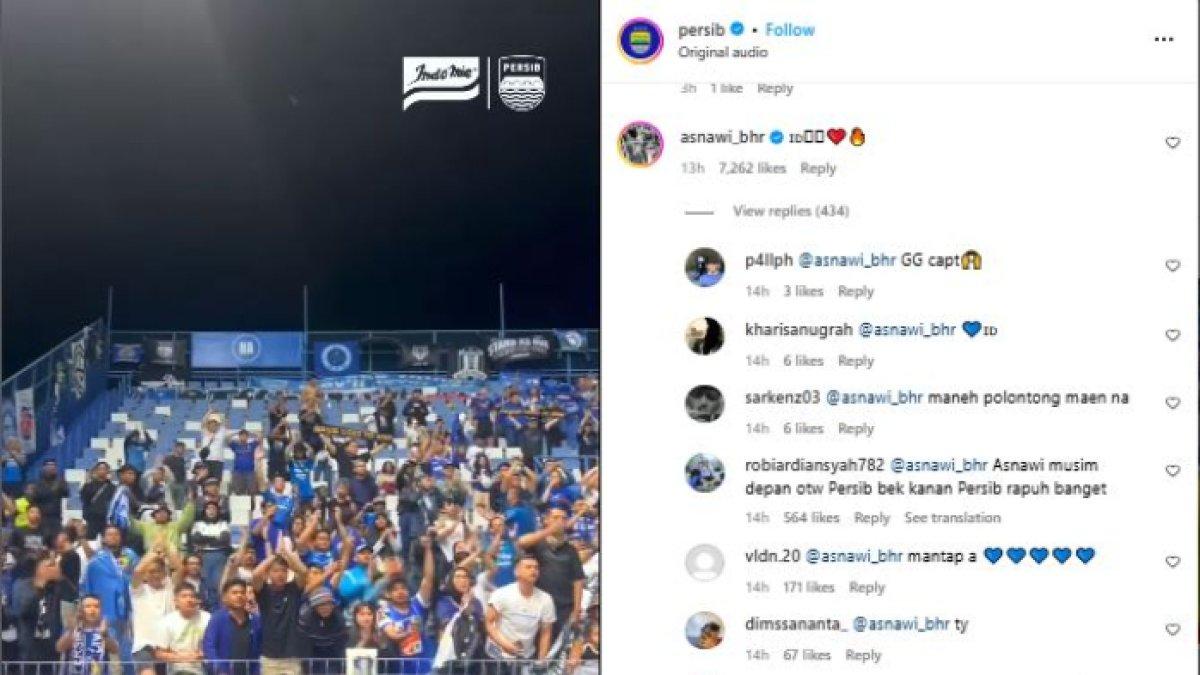 Asnawi beri kode untuk Persib Bandung yang langsung disambut Bobotoh dengan godaan.