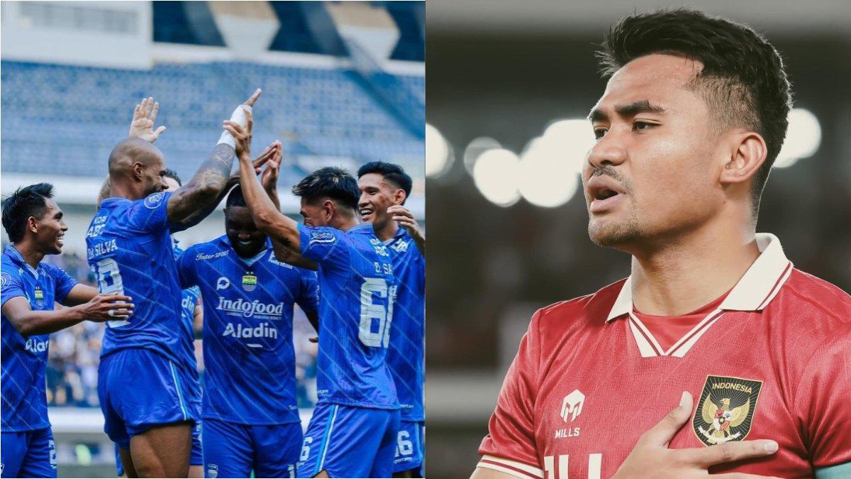 Skuad Persib Bandung (kiri) dan kapten Timnas Indonesia, Asnawi Mangkualam (kanan).