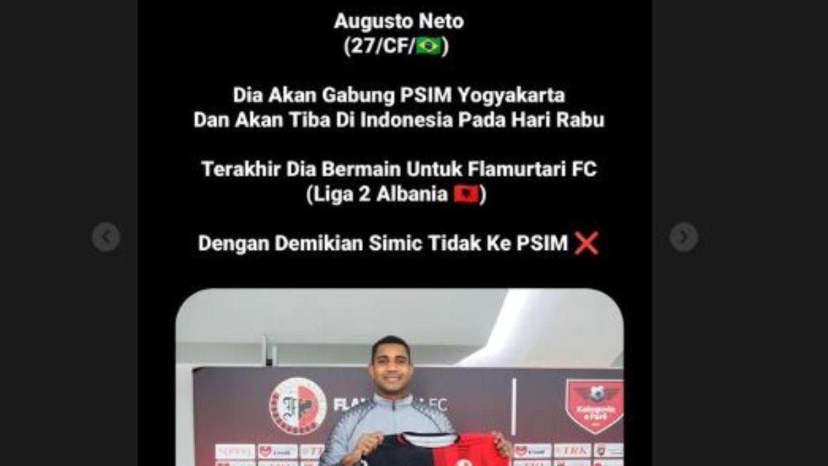 Augusto Neto striker yang santer ke PSIM Yogyakarta.