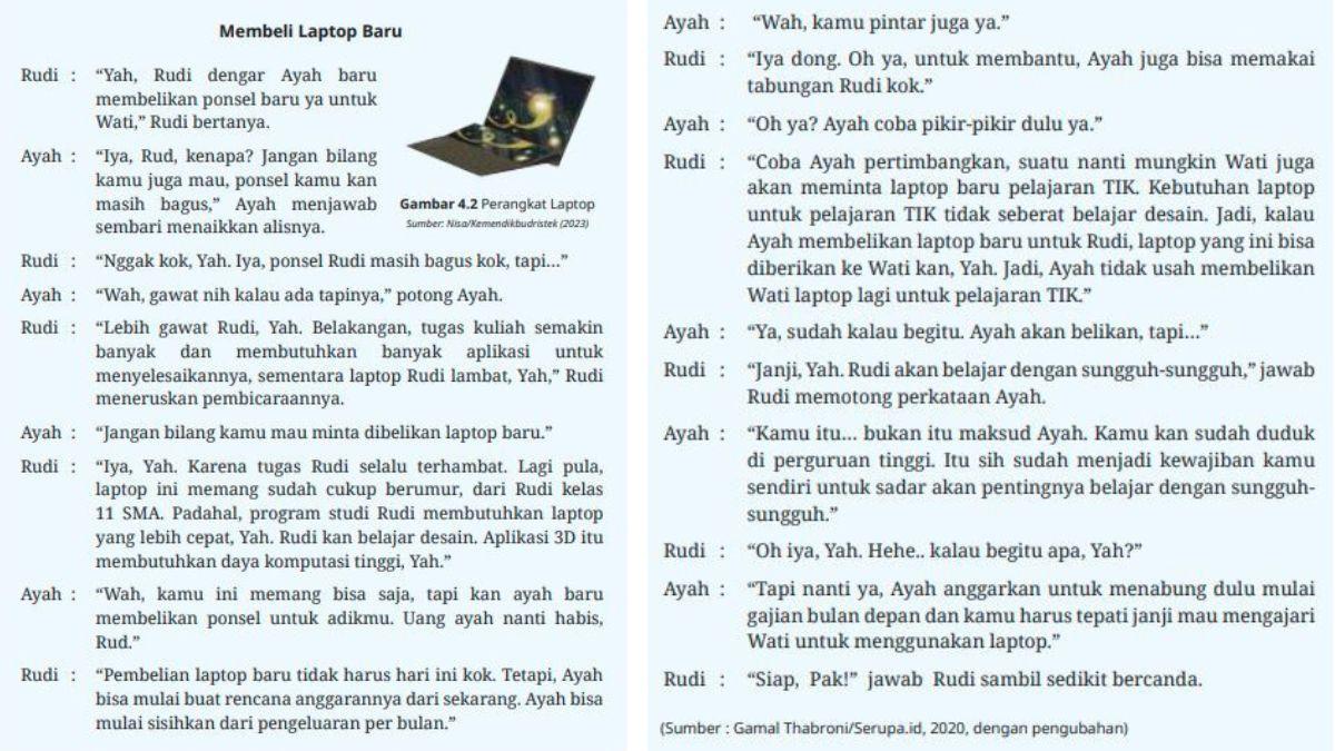 KUNCI JAWABAN - Bacaan untuk soal Bahasa Indonesia kelas 10 SMA BAB 4 halaman 130-131 diambil Rabu(30/7/2025).