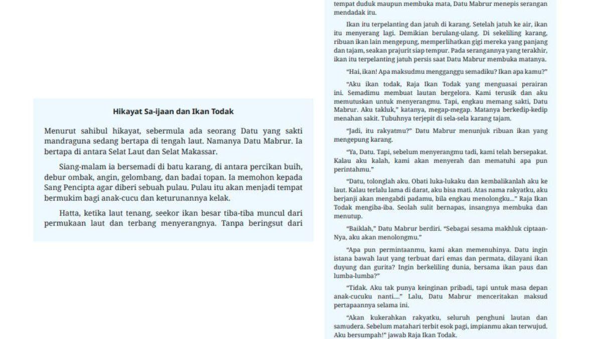 KUNCI JAWABAN - Bacaan untuk soal nomor 1 sampai 5 kegiatan 2 bab 3 Bahasa Indonesia kelas 10 SMA diambil pada Sabtu (19/7/2025).