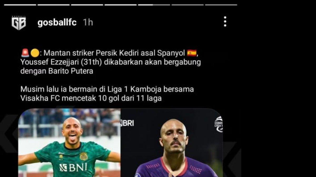 Rumor diminatinya eks striker Persik Kediri, Youssef Ezzejjari oleh Barito Putera di Liga 1 2024. Sebelum diminati Barito Putera, Youssef Ezzejjari sempat bermain untuk Visakha FC di Liga Kamboja musim 2023/2024.