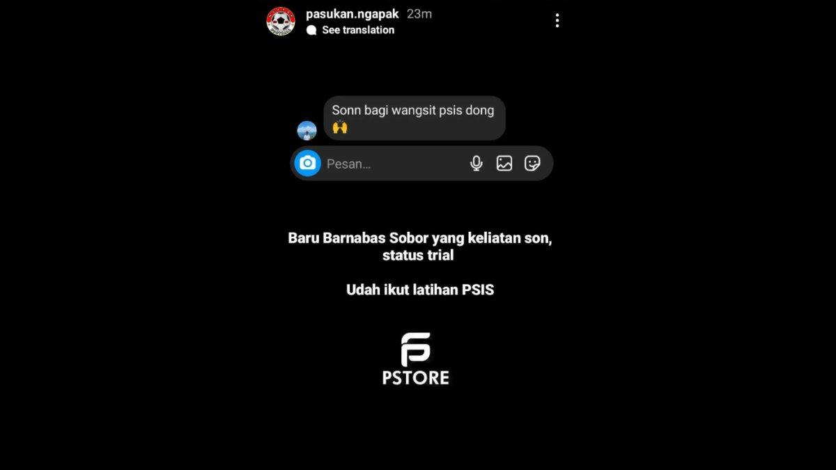 Sosok eks wonderkid Persija Jakarta yang sempat abroad ke Liga Lithuania, yakni Barnabas Sobor kabarnya mengikuti seleksi (trial) di PSIS Semarang jelang putaran kedua Liga 1 2023, Minggu 29 Oktober 2023.