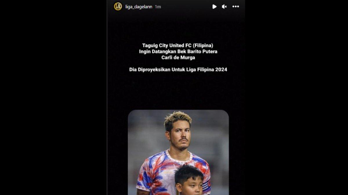 Rumor bek Barito Putera Carli de Murga yang diminati oleh klub Liga Filipina, Taguig City United FC, Rabu 31 Januari 2024.