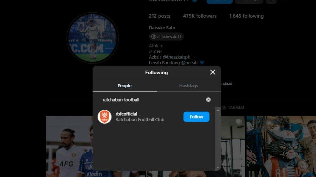 Bek Persib Bandung yang diparkir di pertengahan Liga 1 2023, Daisuke Sato masih mengikuti Instagram sang mantan tim di Liga Thailand, potensi balik?