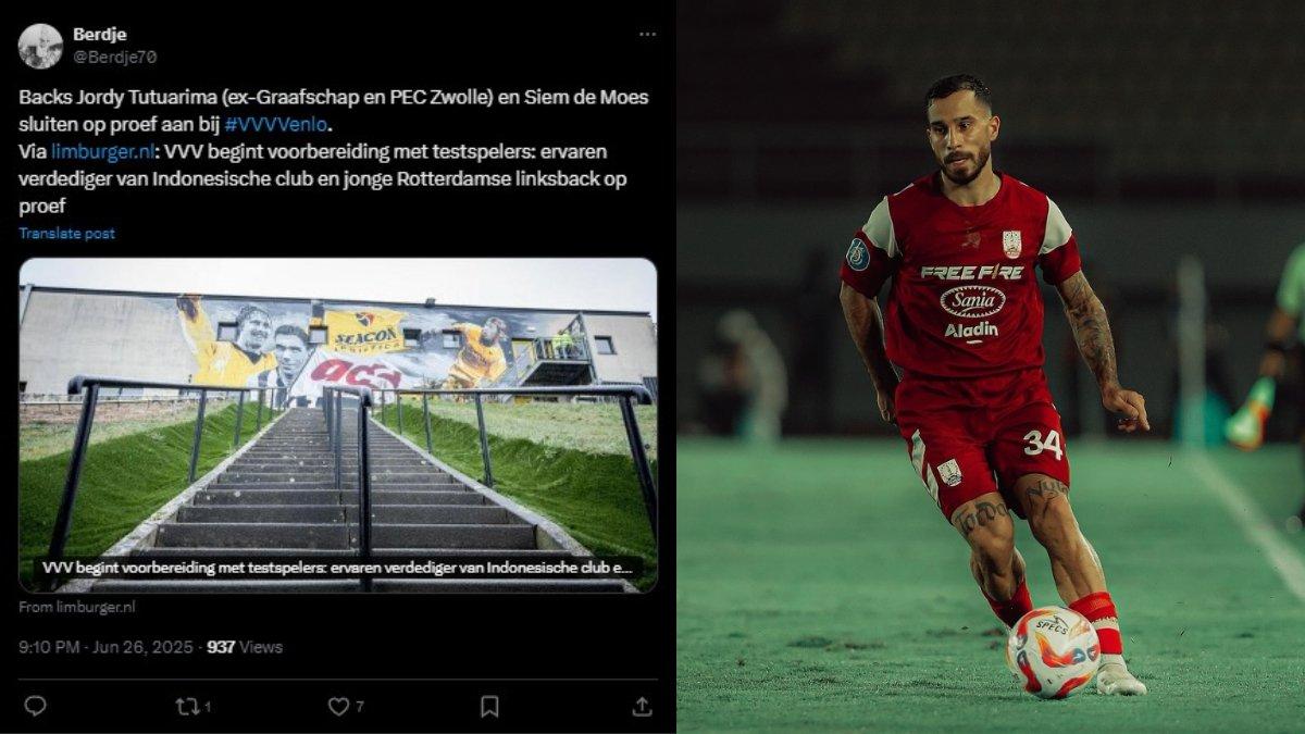BURSA TRANSFER PERSIS SOLO - Bek Persis Solo, Jordy Tutuarima dikabarkan tengah trial di klub kasta kedua Liga Belanda, VVV-Venlo.